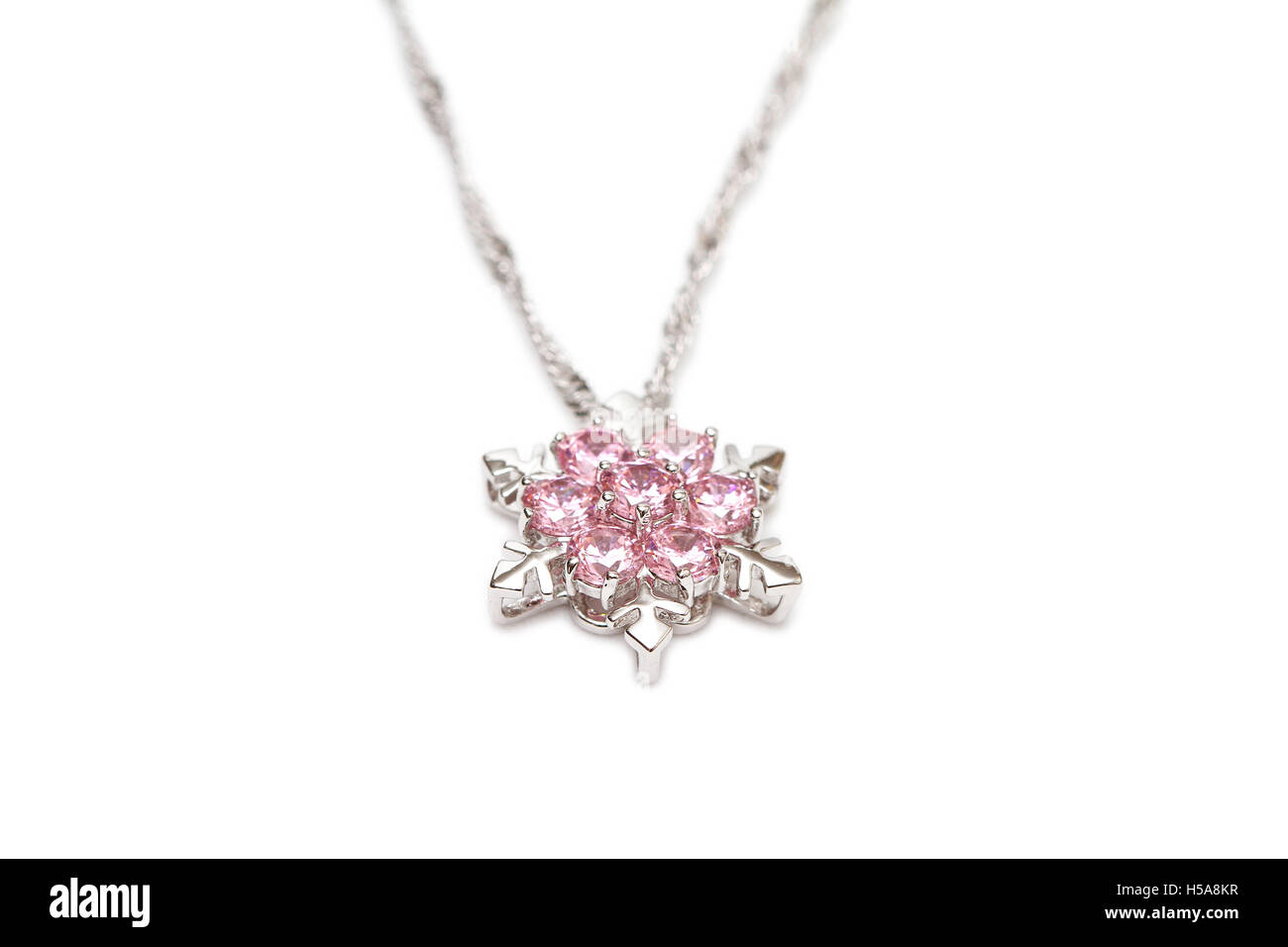 Funkelnde Diamant-Halskette Stockfoto
