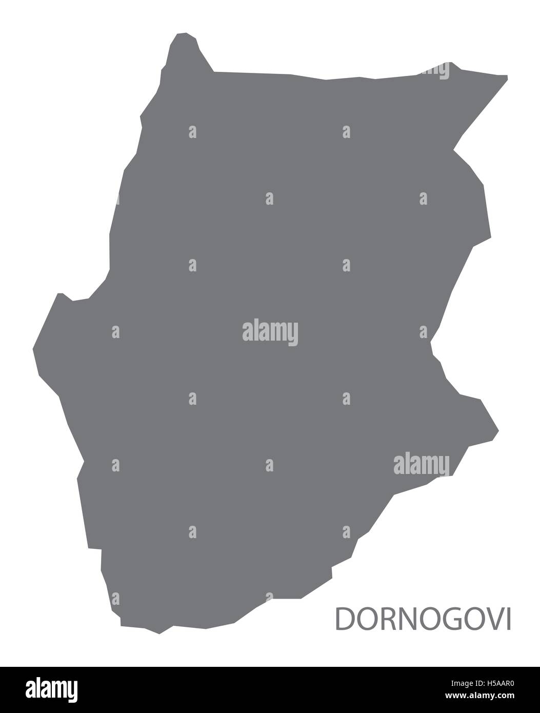 Dornogovi Mongolei Karte grau Stock Vektor