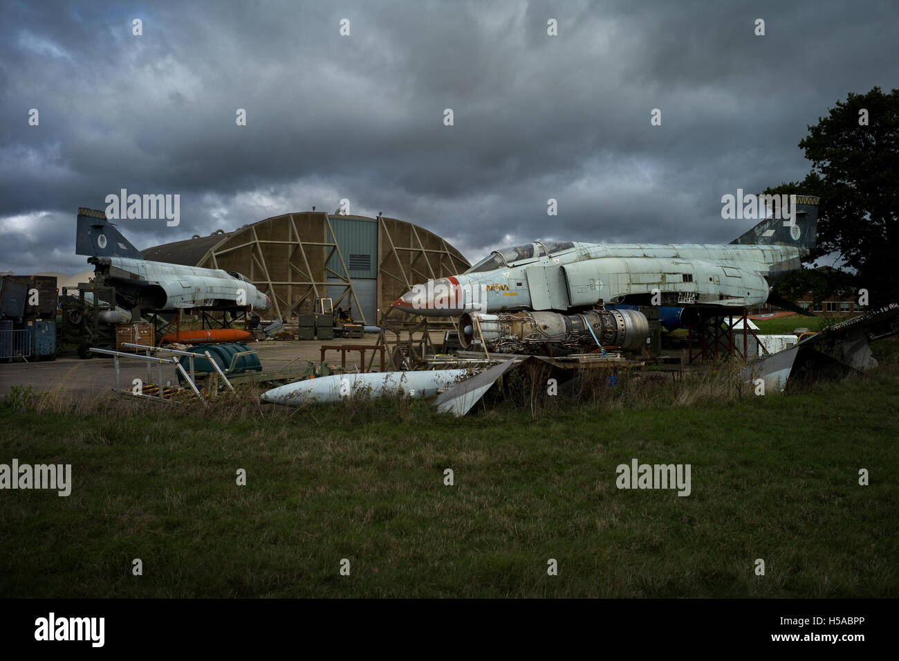 RAF Bentwaters, ehemaliger USAF Nuclear Bomber Basis in Suffolk England. Oktober 2016 wurden hier A10 Tank Buster Flugzeuge stationiert. Stockfoto