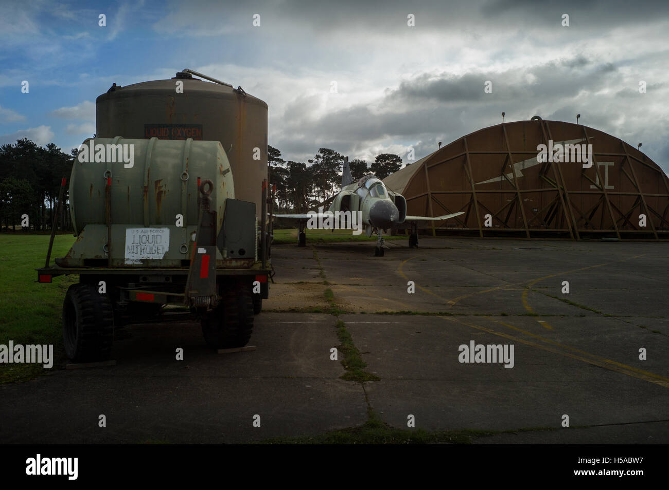 RAF Bentwaters, ehemaliger USAF Nuclear Bomber Basis in Suffolk England. Oktober 2016 wurden hier A10 Tank Buster Flugzeuge stationiert. Stockfoto