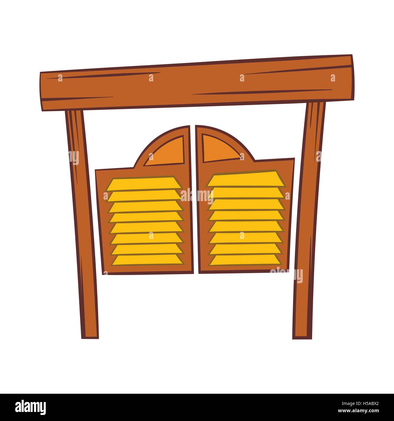 Türen im Westernsaloon Symbol, Cartoon-Stil Stock Vektor
