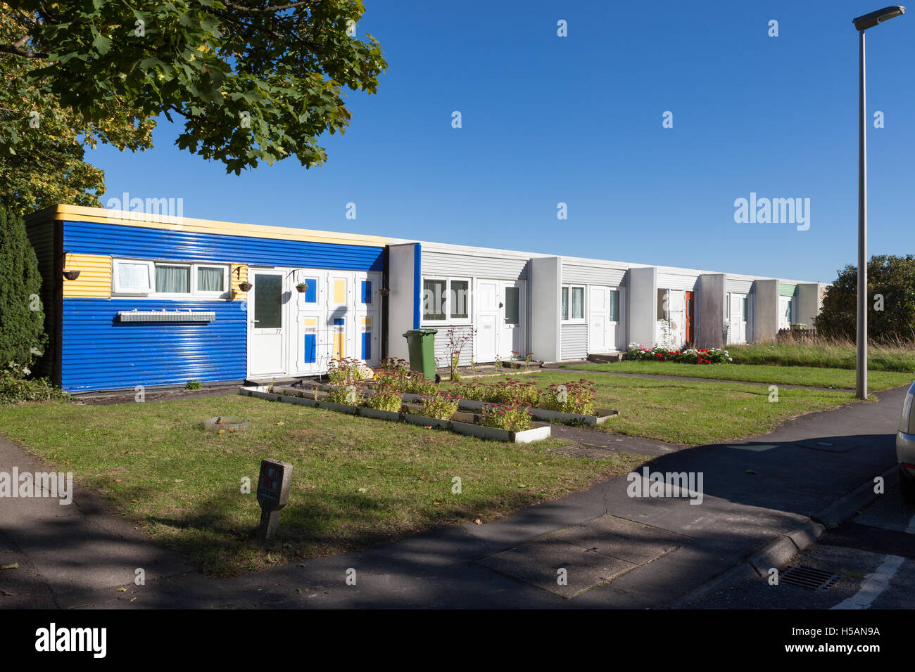 Netherfield gehörte zwischen 1972 und 1977 erbaut, zu den ersten Mietwohnungen Planquadrate in Milton Keynes abgeschlossen werden. Stockfoto