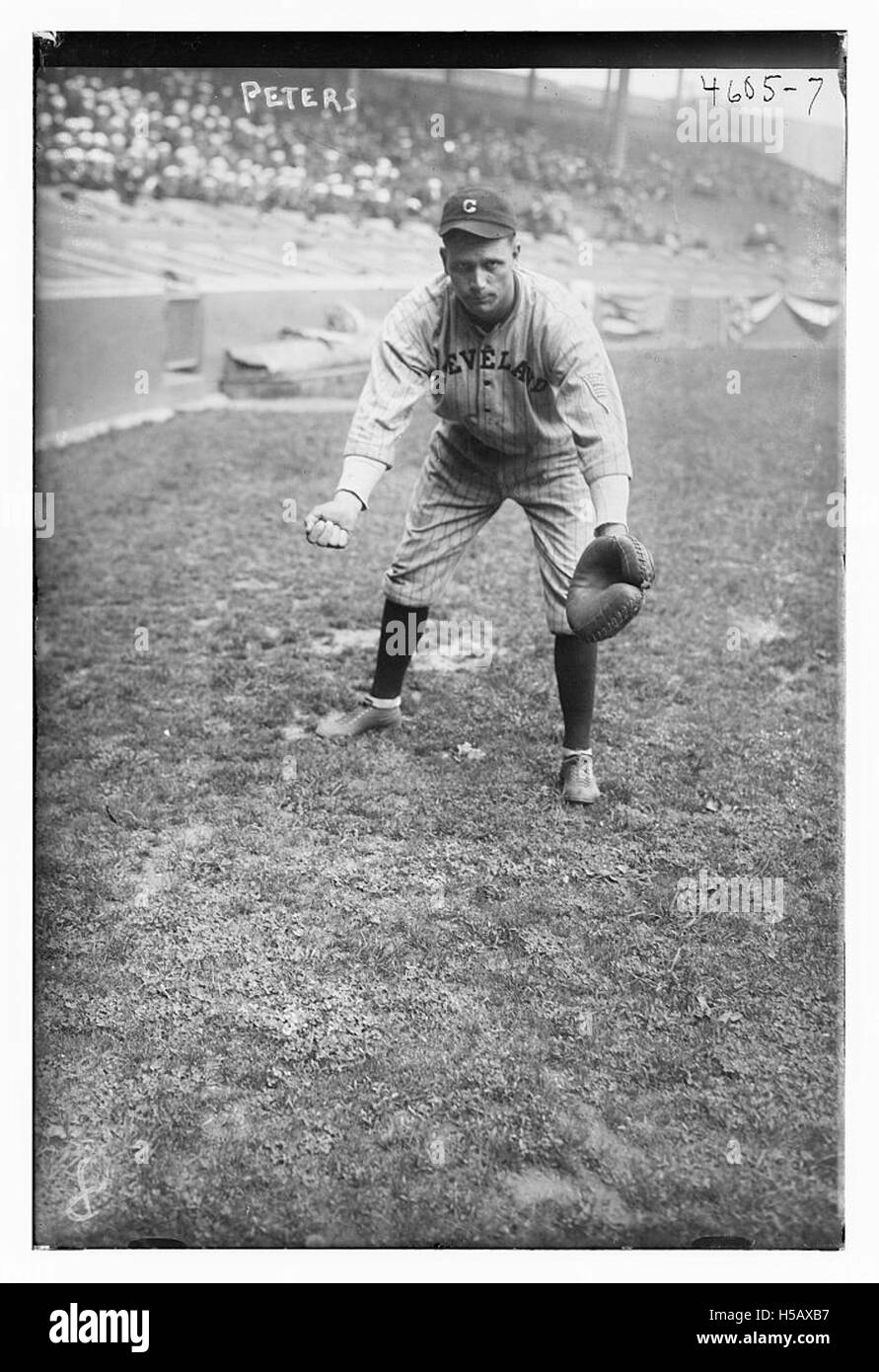 Ein Verweis auf John Peters, der mit Cleveland, Alabama, verbunden ist und möglicherweise mit Baseball in Verbindung steht, obwohl der weitere Zusammenhang unklar ist. Stockfoto