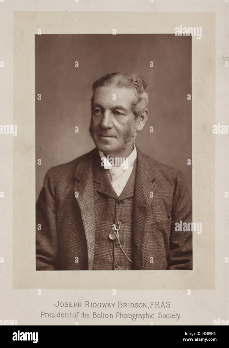 Joseph Ridgway Bridson, F.R.A.S. Präsident der Bolton Photographic Society. Stockfoto