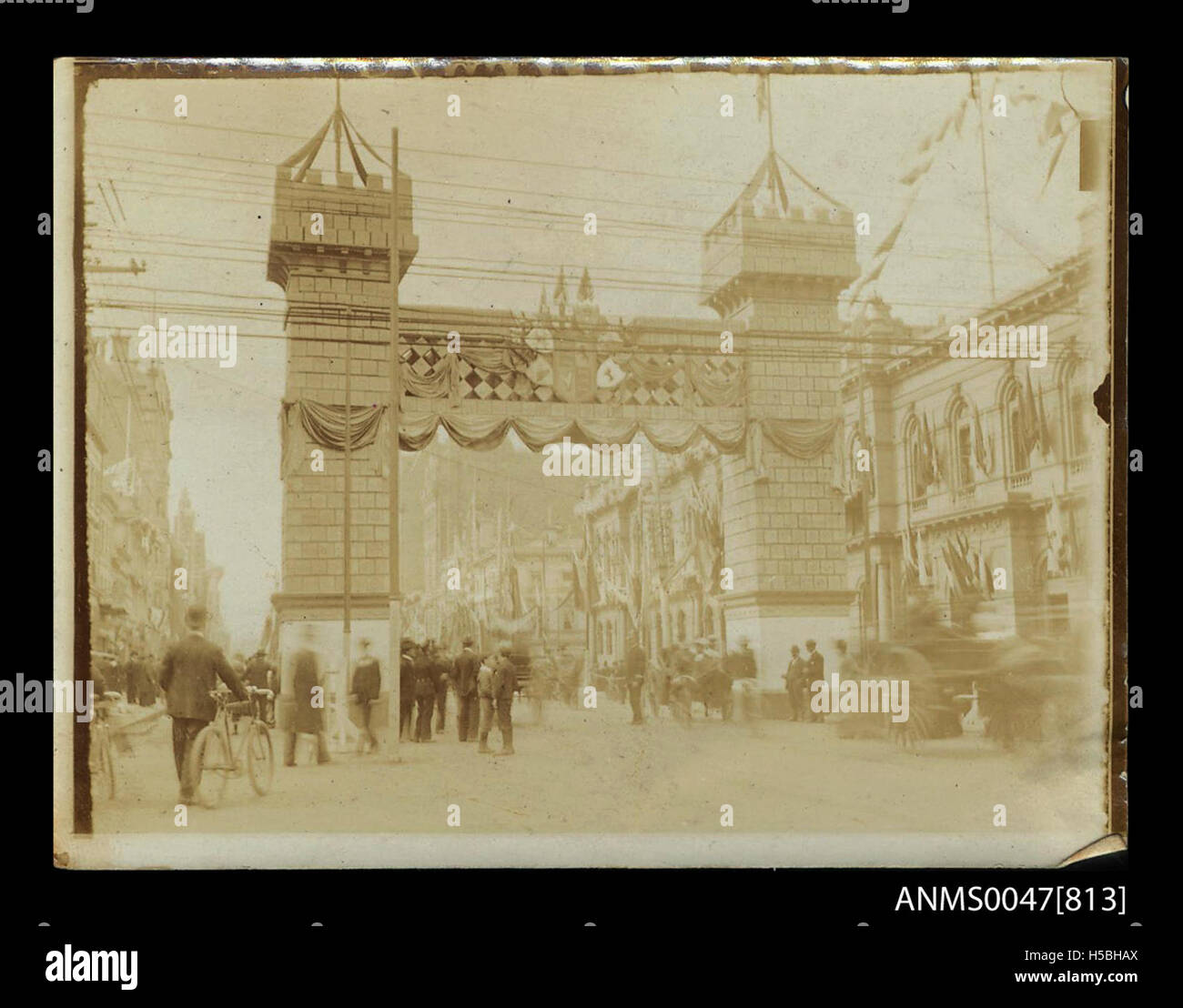 3 die Butter-Bogen in der Market Street, Melbourne, eingerichtet, um australische Föderation feiern gedenken Stockfoto