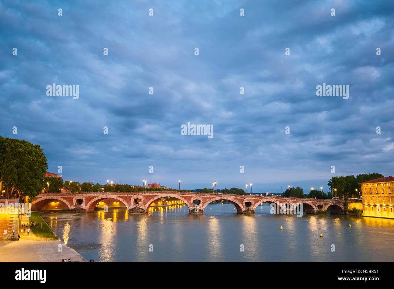 Pont Neuf Brücke Fluss Garonne, Toulouse, Frankreich Stockfoto