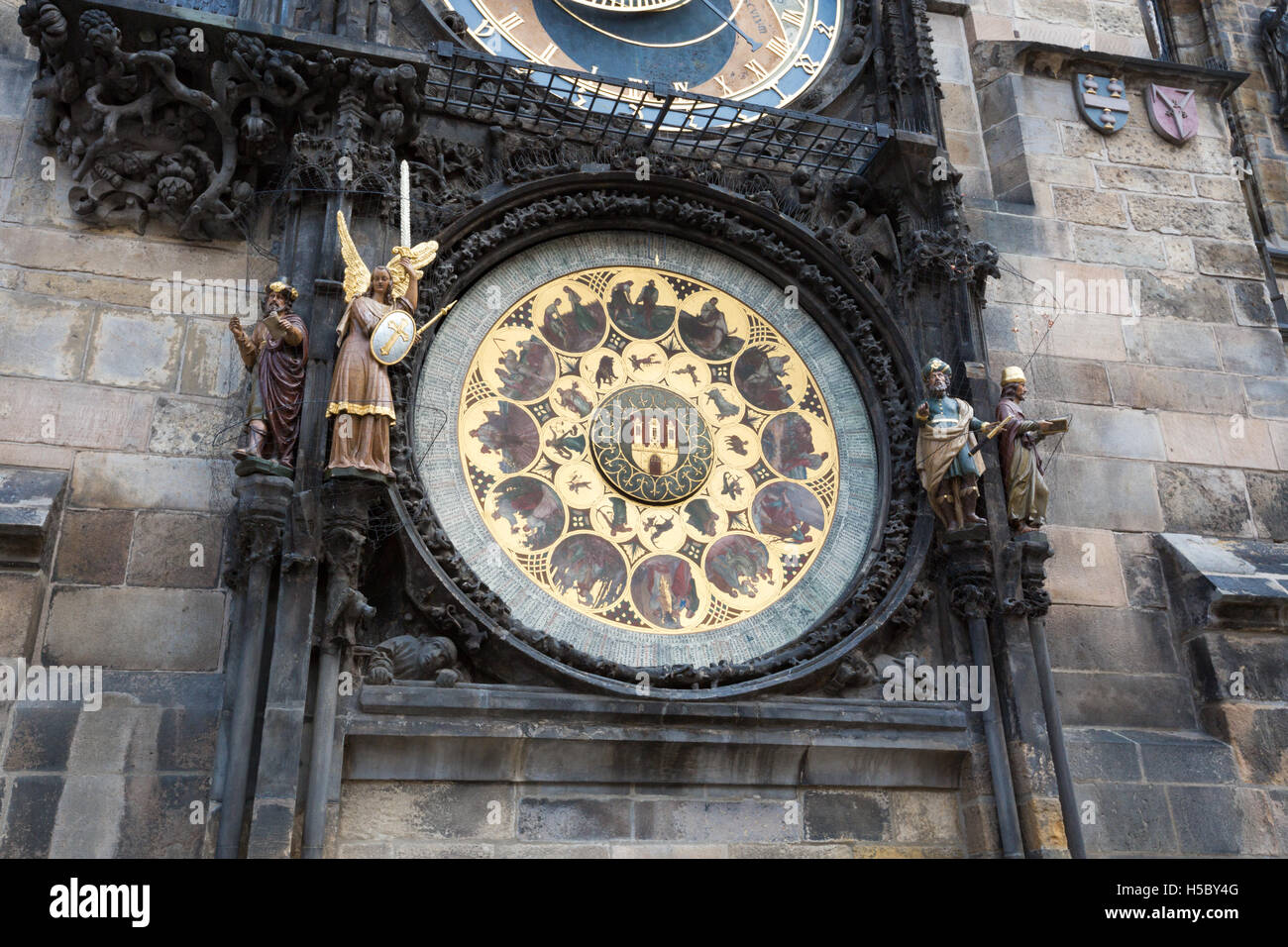 Prager astronomische Uhr (Orloj) in der Altstadt von Prag. Stockfoto