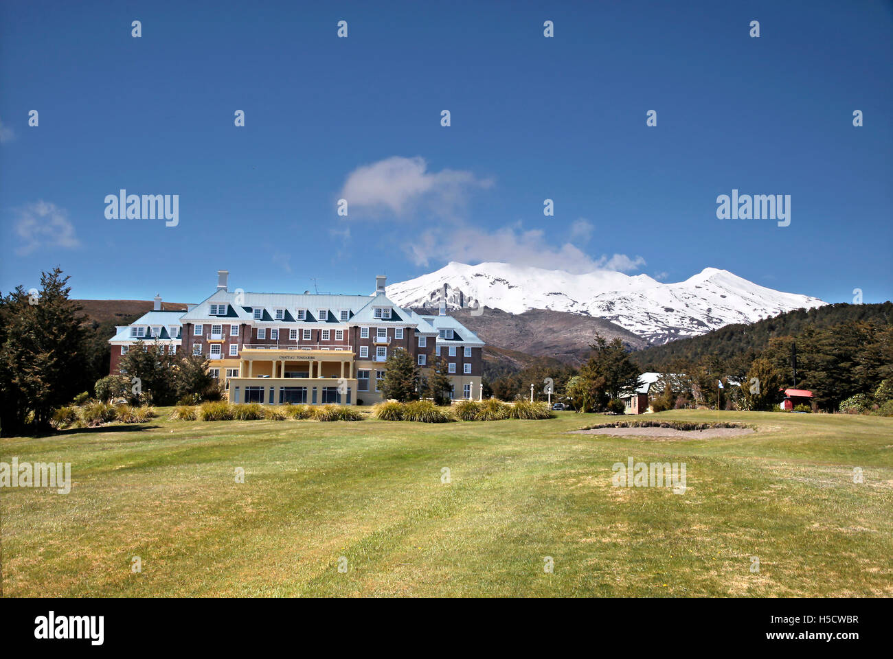 Chateau Tongariro im Tongariro National Park, Manawatu-Wanganui, Neuseeland Stockfoto