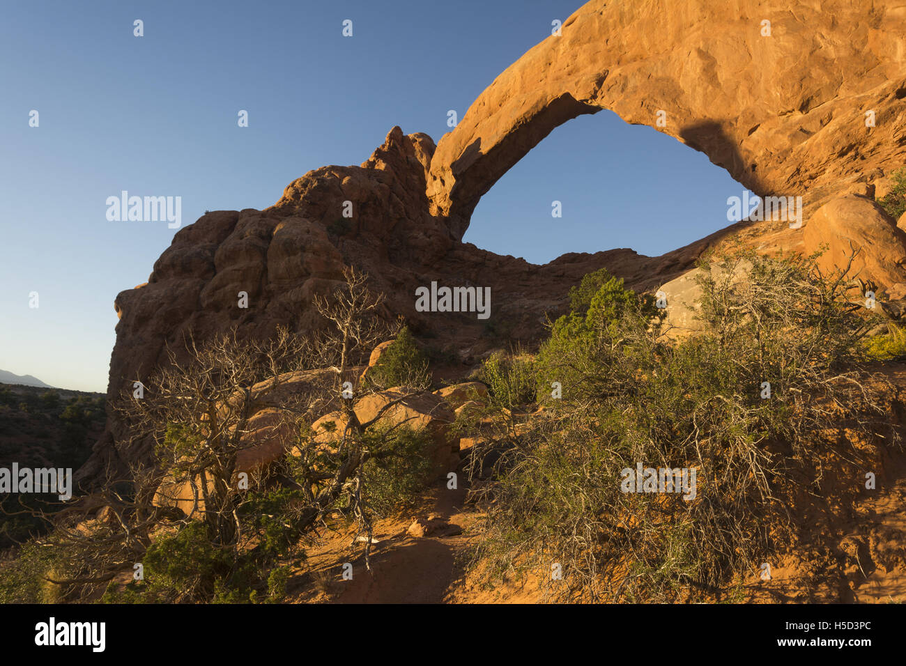 Arches National Park in Utah Windows Abschnitt, Nord-Fenster Stockfoto