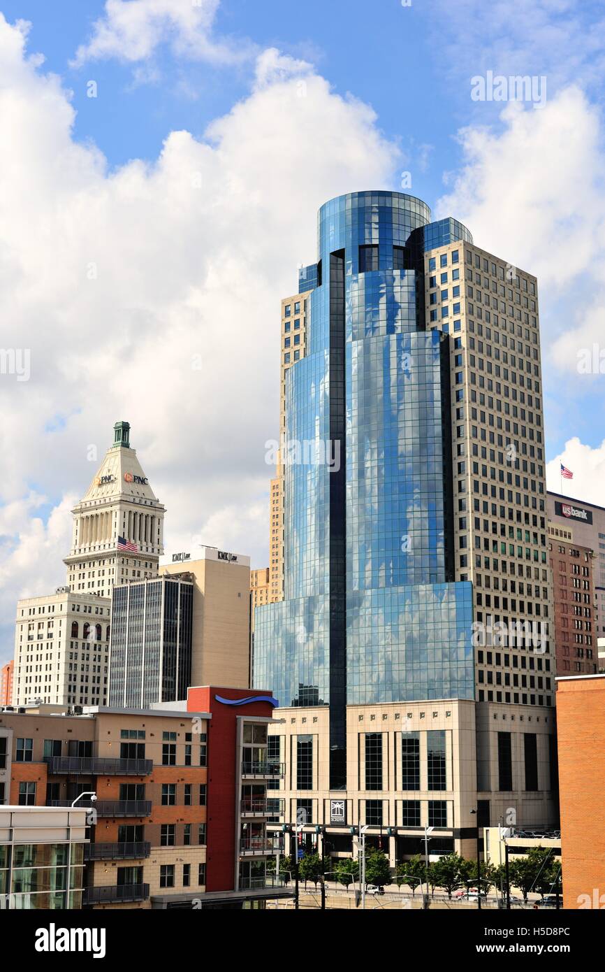 Die Scripps Center in Cincinnati, Ohio. Das Gebäude wurde in den Jahren 1990 und auf 36 Etagen ist das Viertel der höchste der Stadt. Cincinnati, Ohio, USA. Stockfoto