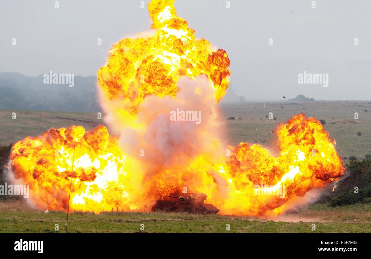 Explosion, Explode, explosiv, Explosion von Sprengstoffen Stockfoto