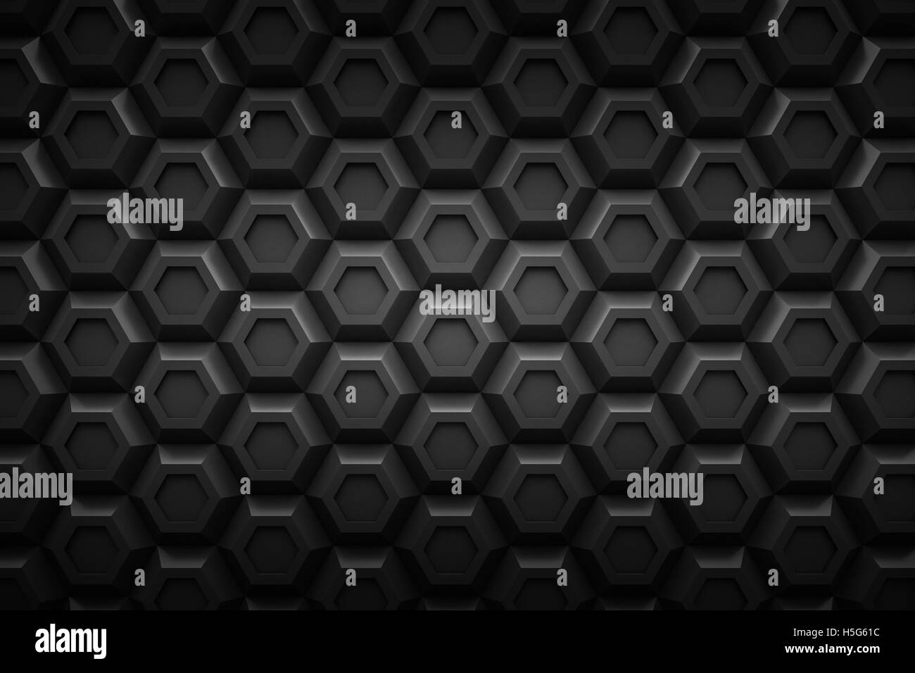 Sechseck Honeyomb moderner Technik schwarz abstrakten 3d Hintergrund schwarz Stockfoto