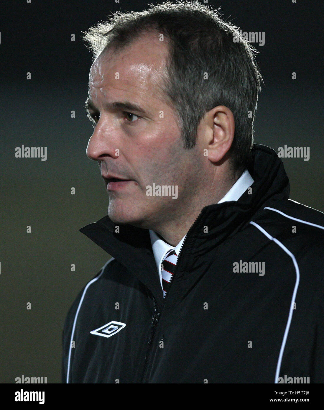 Stafford Rangers Manager Steve Bull - Grays Athletic Vs Stafford Rangers - Blue Square Premier bei der neuen Rec - 04.01.08 Stockfoto