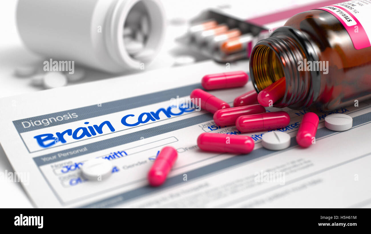 Hirntumor - Formulierung in Krankheit-Extrakt. 3D Render. Stockfoto