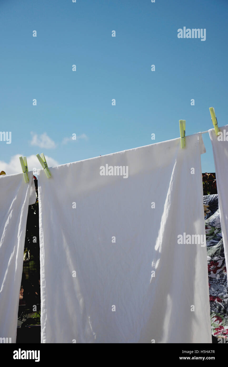 Die Wäsche trocknet Stockfoto