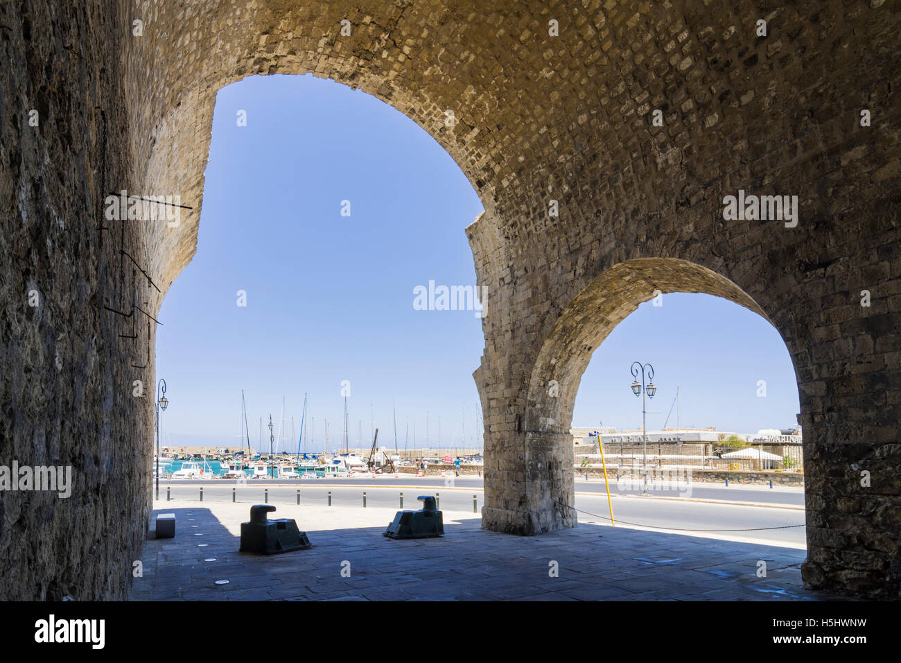 Innerhalb der alten venezianischen Arsenale, Heraklion, Kreta, Griechenland Stockfoto