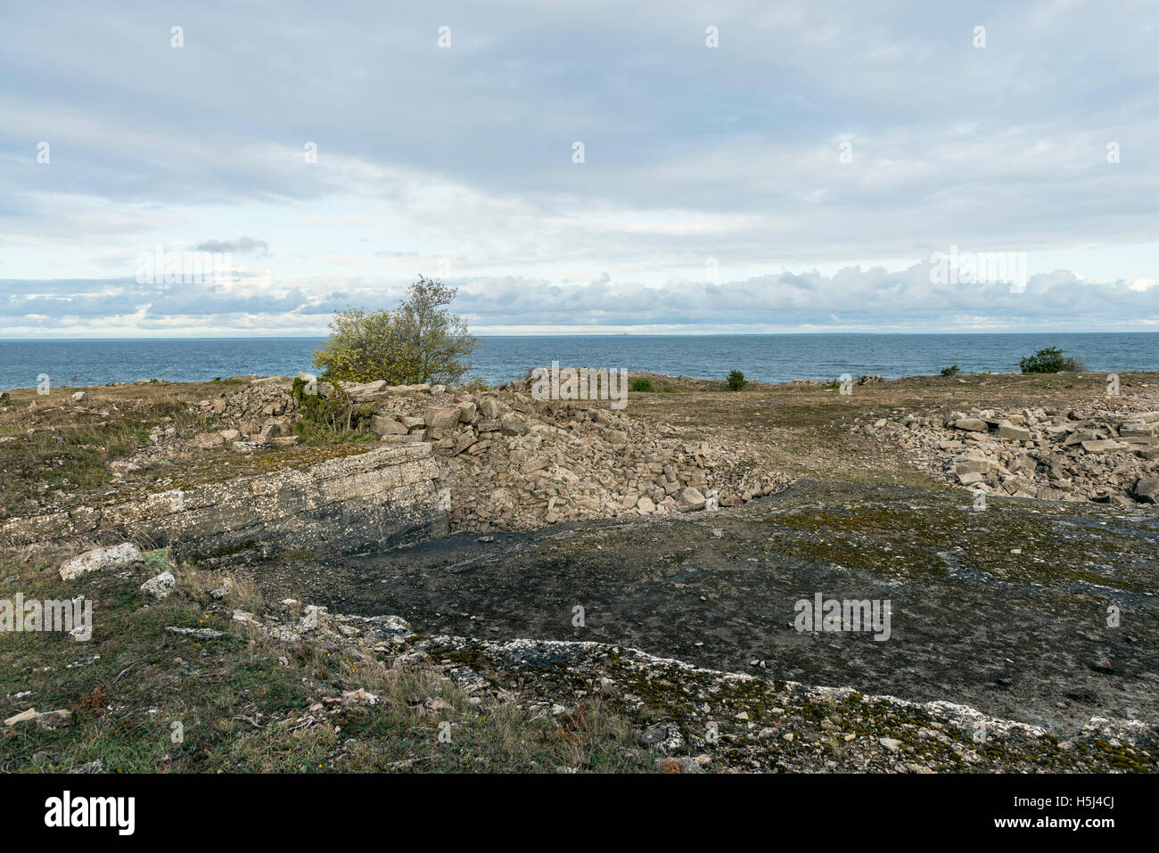 Verlassenen Steinbruch. Öland, Schweden Stockfoto