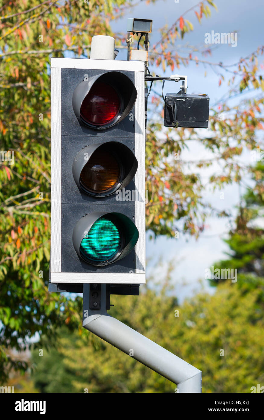 Ampel mit Kamera an einem Fußgängerüberweg im Vereinigten Königreich  Stockfotografie - Alamy