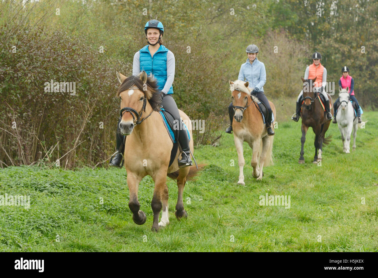 Reiten im Herbst aus Stockfoto