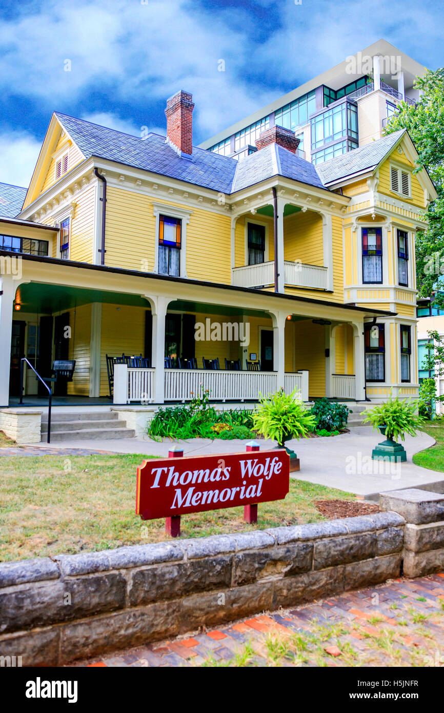 Thomas befindet Wolfe (Memorial) sich ein historisches Haus und Museum in der Innenstadt von Asheville NC 52 Market St Stockfoto