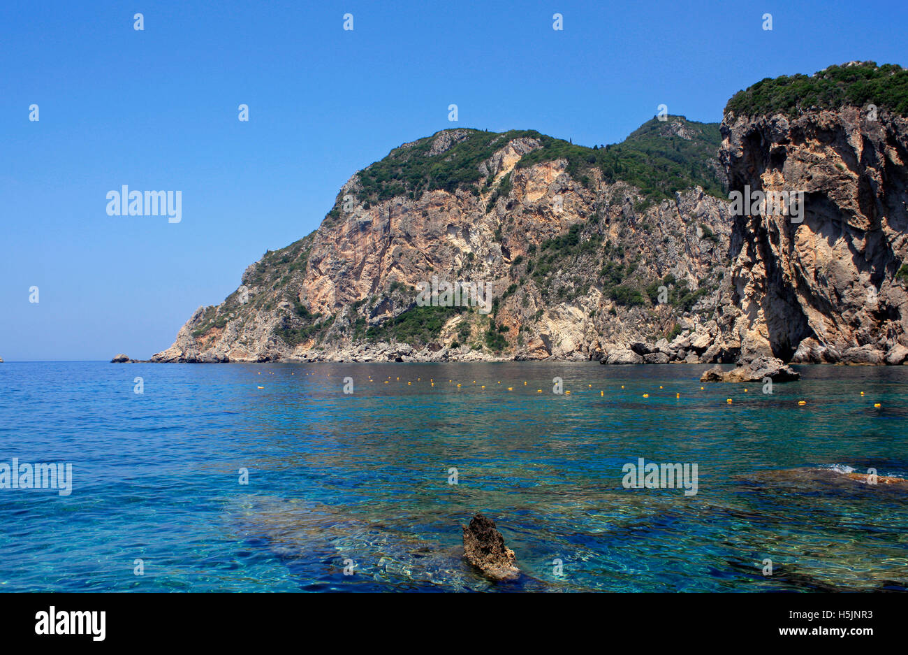 Paleokastrtsa Resort Landzunge Insel Korfu Griechenland EU Europäische Union Stockfoto