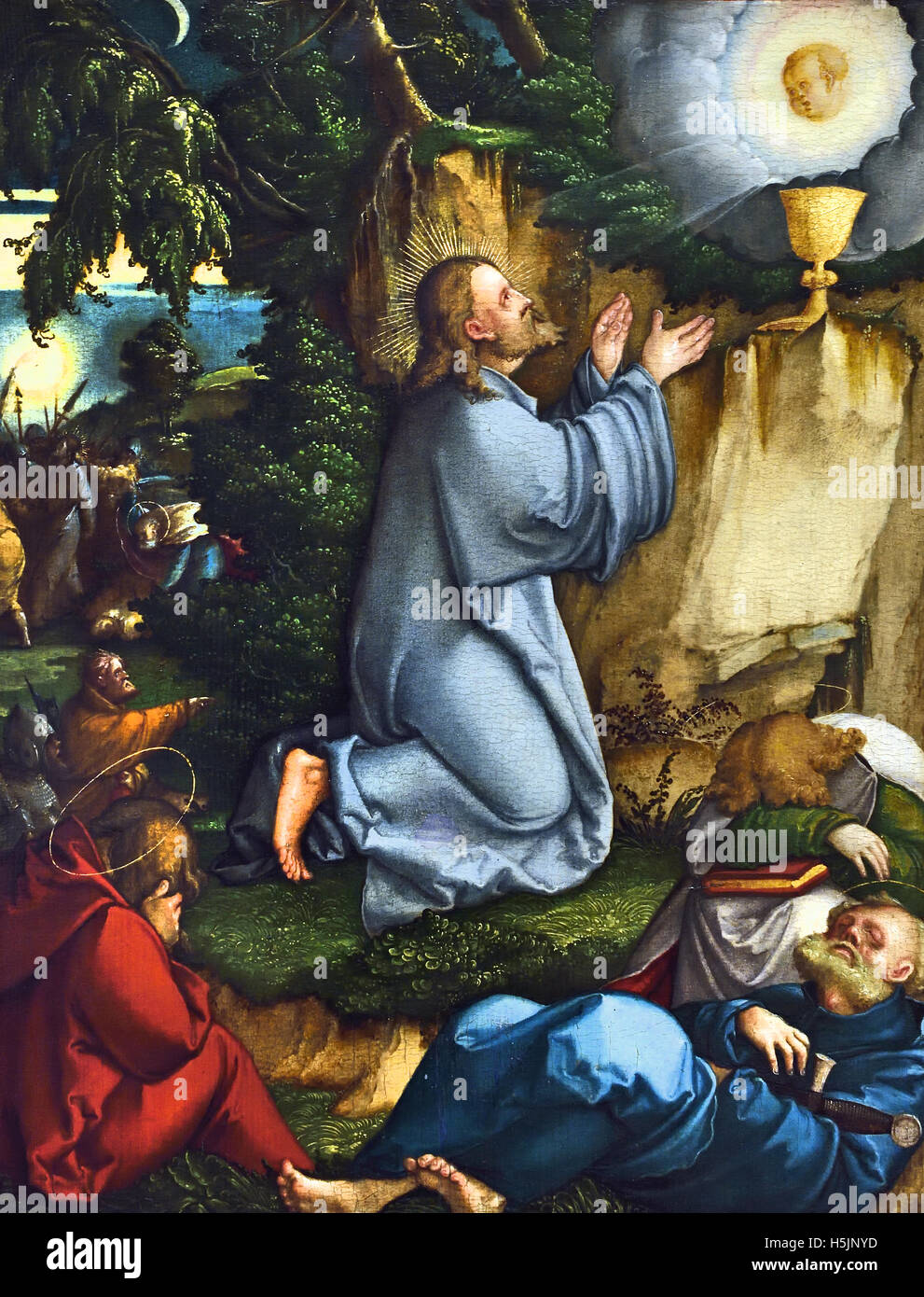 Christus bin Ölberg von Meister von Meßkirch - Christus am Ölberg von Meister von Meßkirch 1520 Deutsch Deutschland Stockfoto