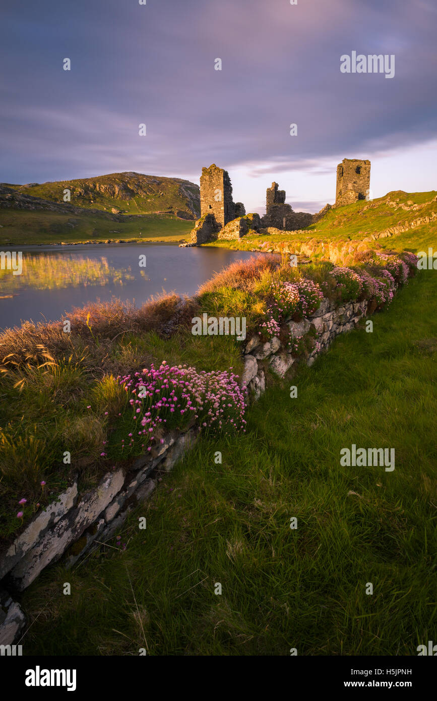 Dunlough Burg - drei Burgen West Cork, Irland Stockfoto