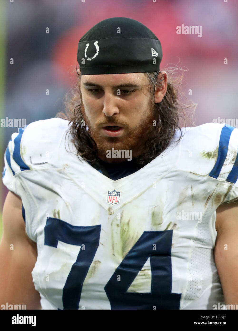 Indianapolis Colts Anthony Castonzo während die NFL International Series Spiel im Wembley Stadion in London. Stockfoto