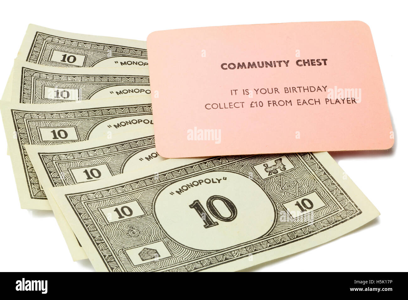 Vintage britische Monopoly-Spiel (Community Chest - Geburtstagsgeschenk) ca. 1940 Stockfoto