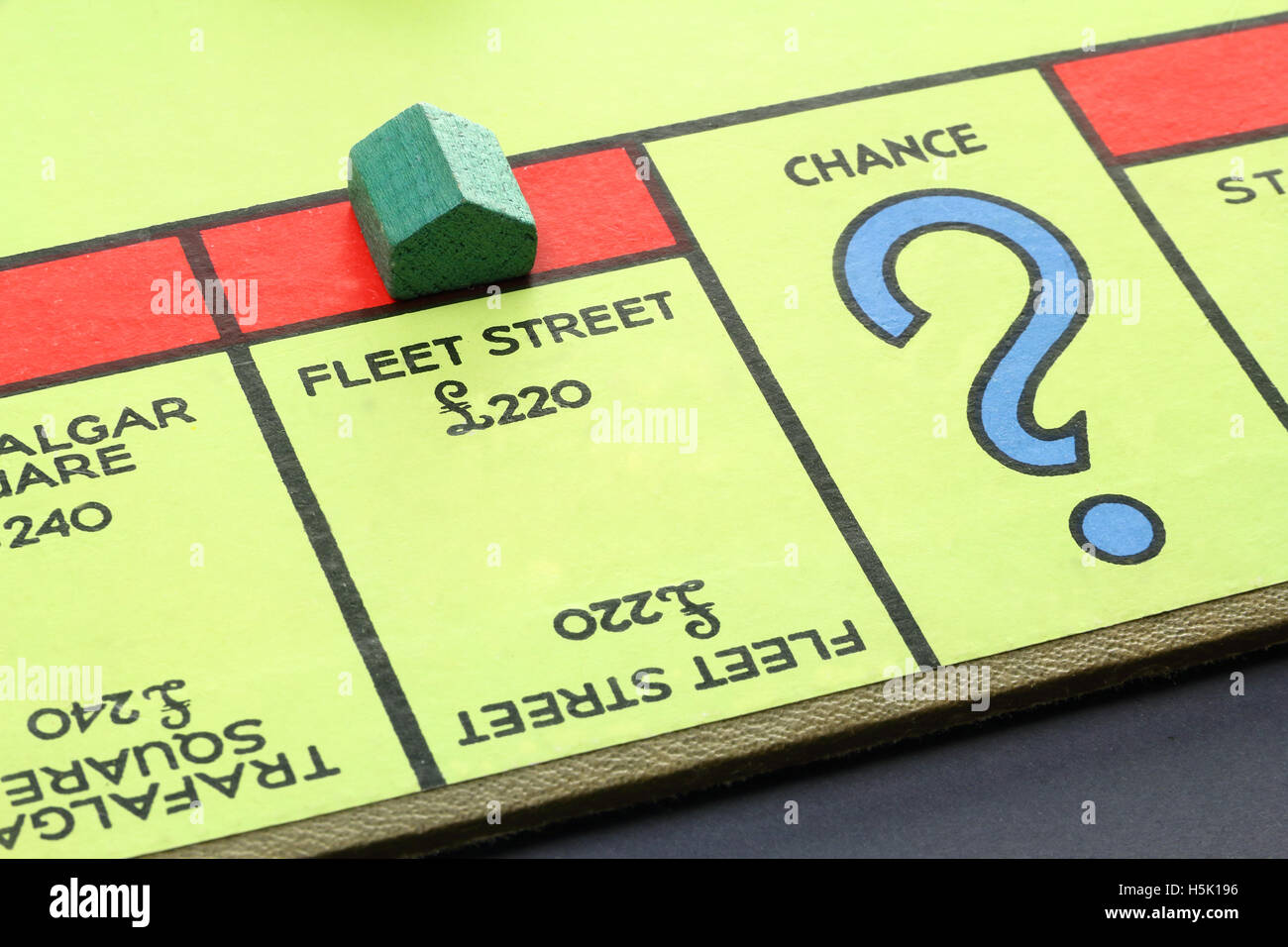 Vintage britische Monopol-Board (Fleet Street und Chance) ca. 1940 Stockfoto