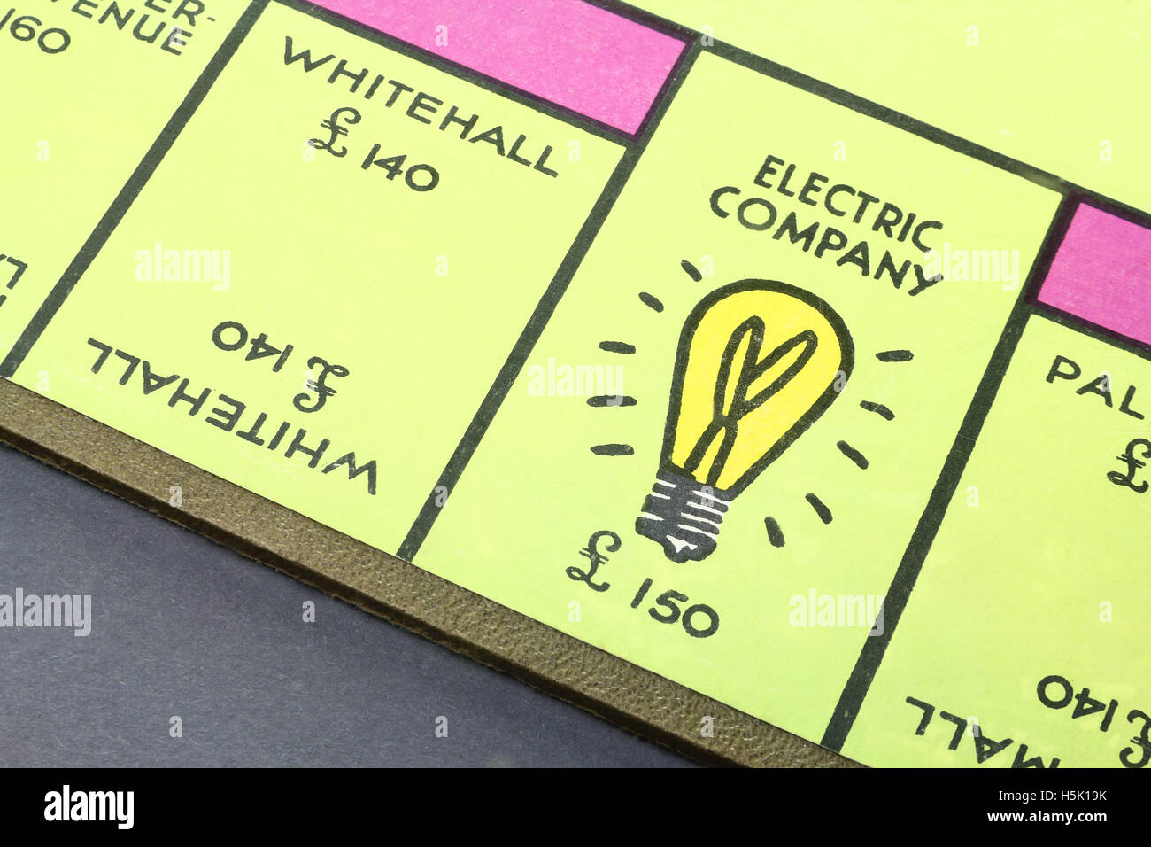 Vintage britische Monopol-Board (Whitehall und Electric Company) ca. 1940 Stockfoto