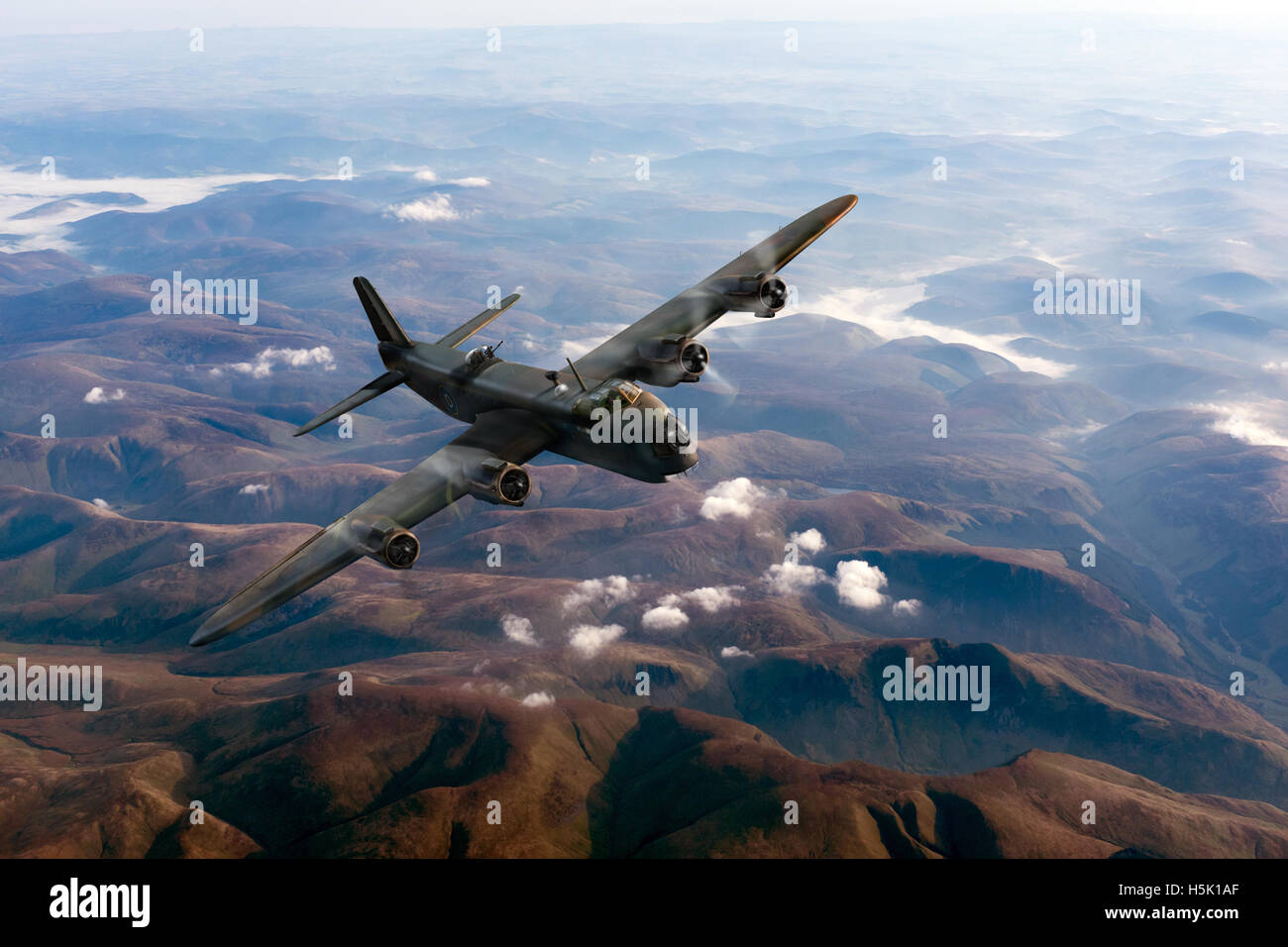 Kurzes Stirling war der erste schwere Bomber im 2. Weltkrieg bei der Royal Air Force Inbetriebnahmegenehmigung und blieb einfach das größte. Stockfoto
