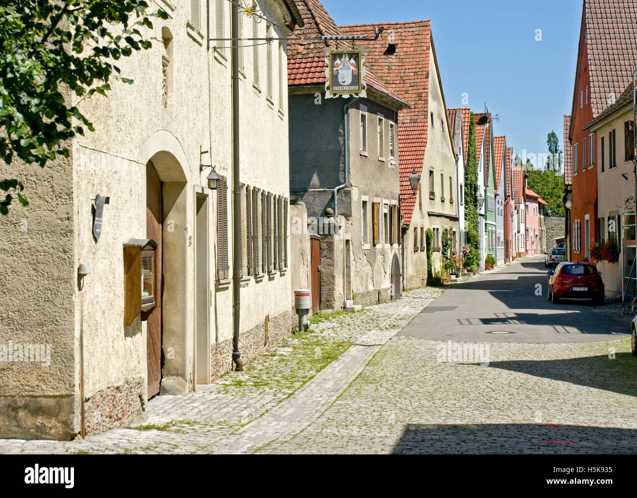 Alte Häuser in Iphofen, Franken, Niederbayern Stockfoto