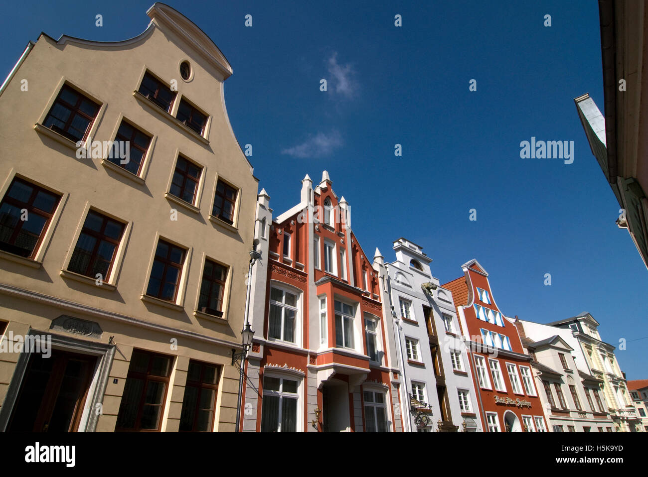 Historische Gebäude in Wismar, Mecklenburg-Vorpommern Stockfoto