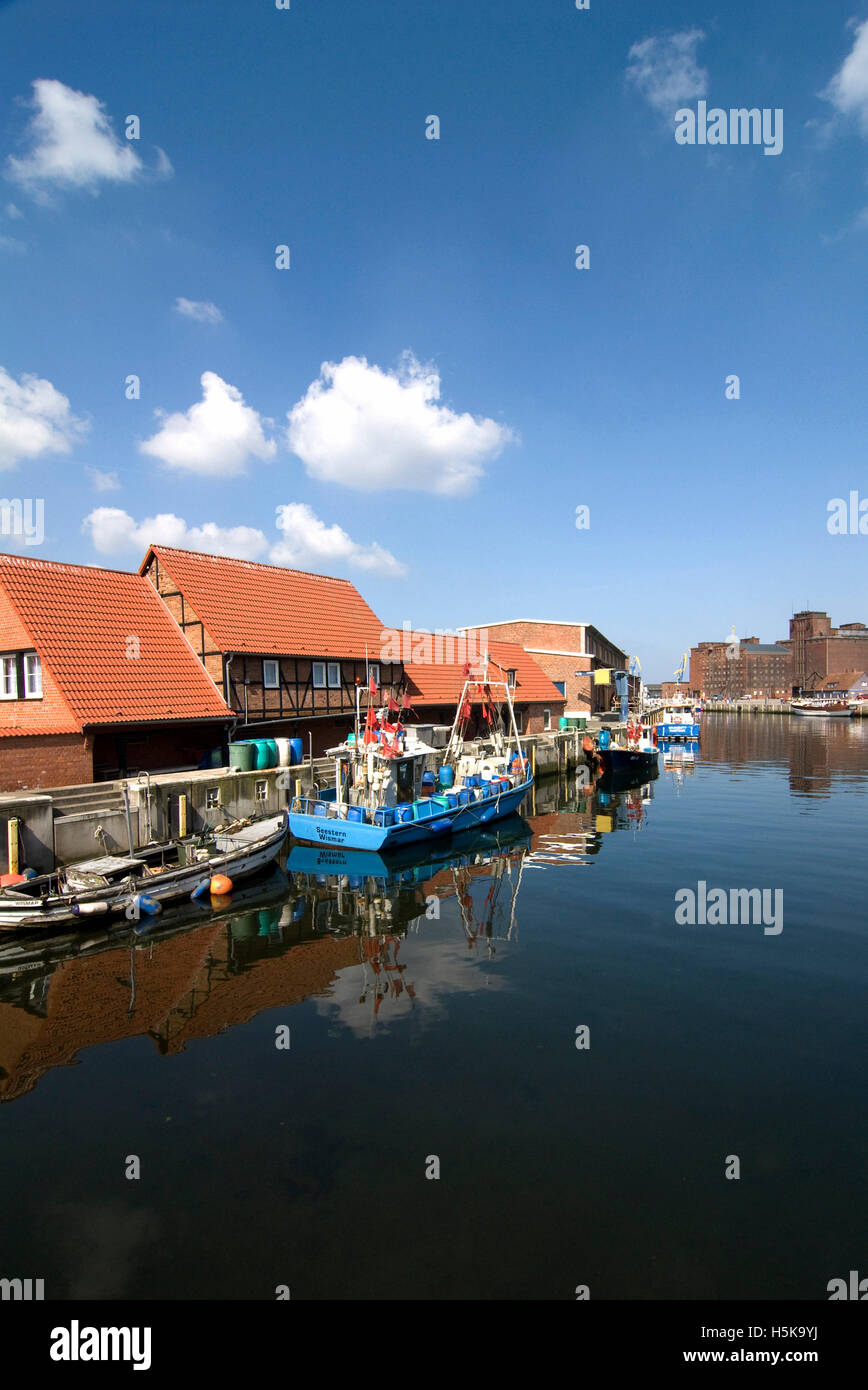 Alten Hafen von Wismar, Mecklenburg-Vorpommern Stockfoto