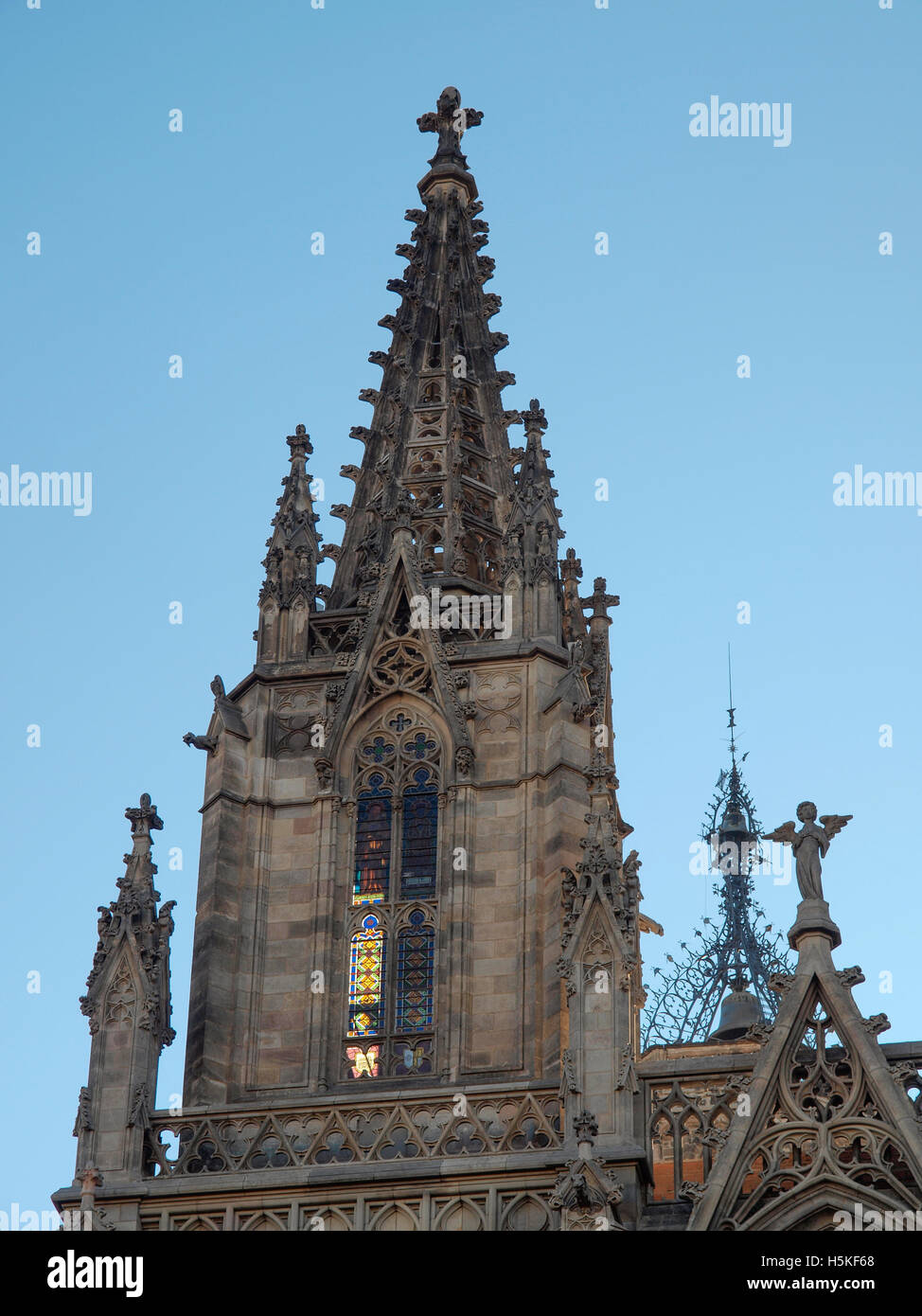 Kathedrale des Heiligen Kreuzes und Saint Eulalia BARCELONA Spanien Stockfoto