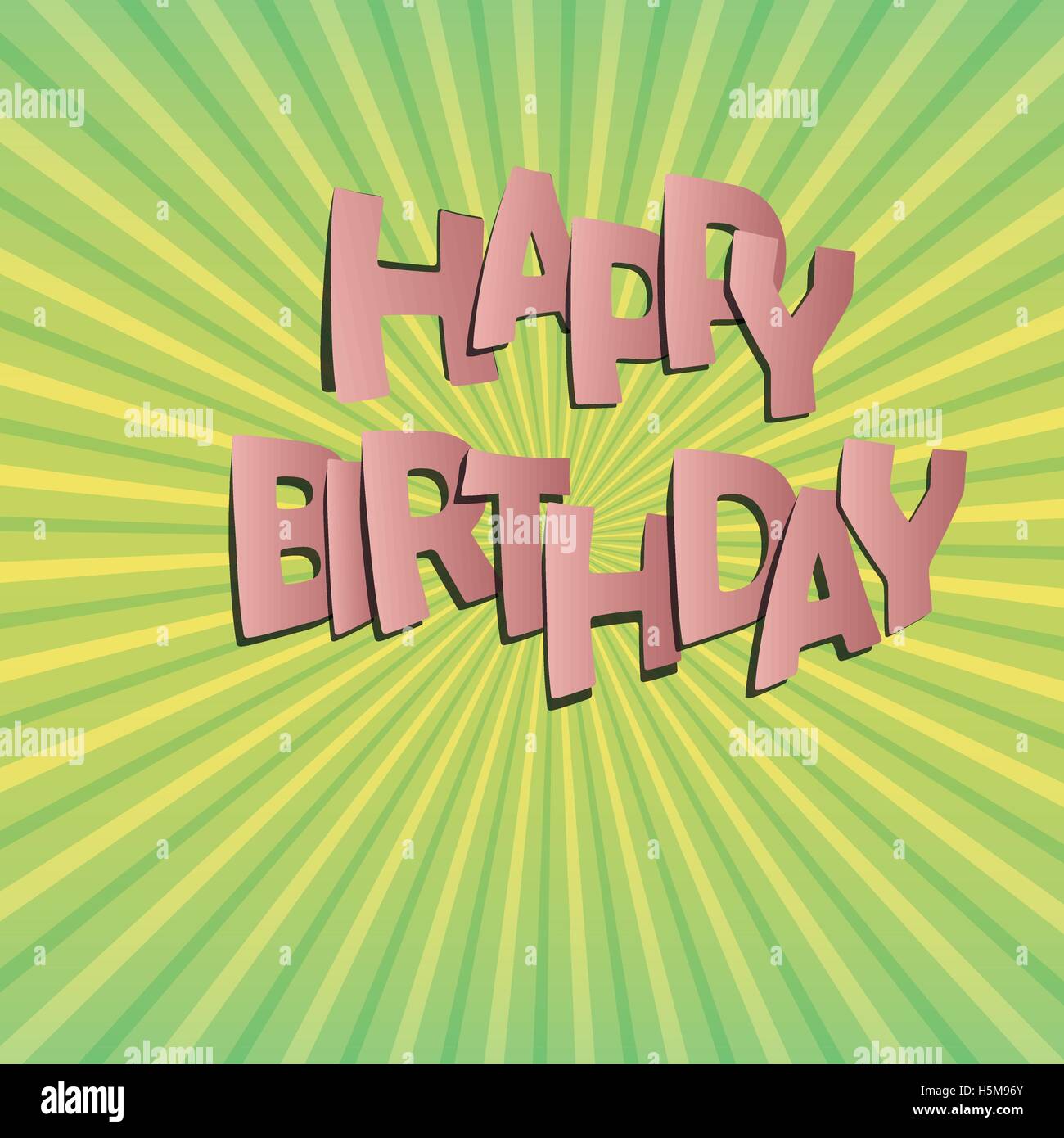 alles Gute zum Geburtstag Text über helle grüne Strahlen Hintergrund Vektor-illustration Stock Vektor