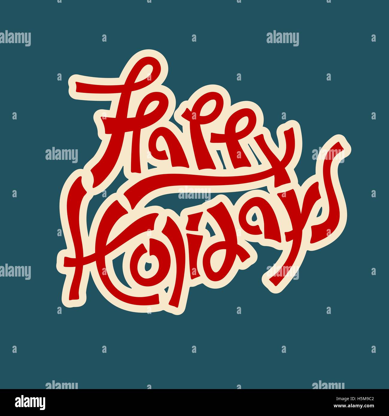 glückliche Ferien Schriftzug Text Farbe Grüße Hintergrund Vorlage für Weihnachtskarten, Broschüre und Flyer Vektor-illustration Stock Vektor