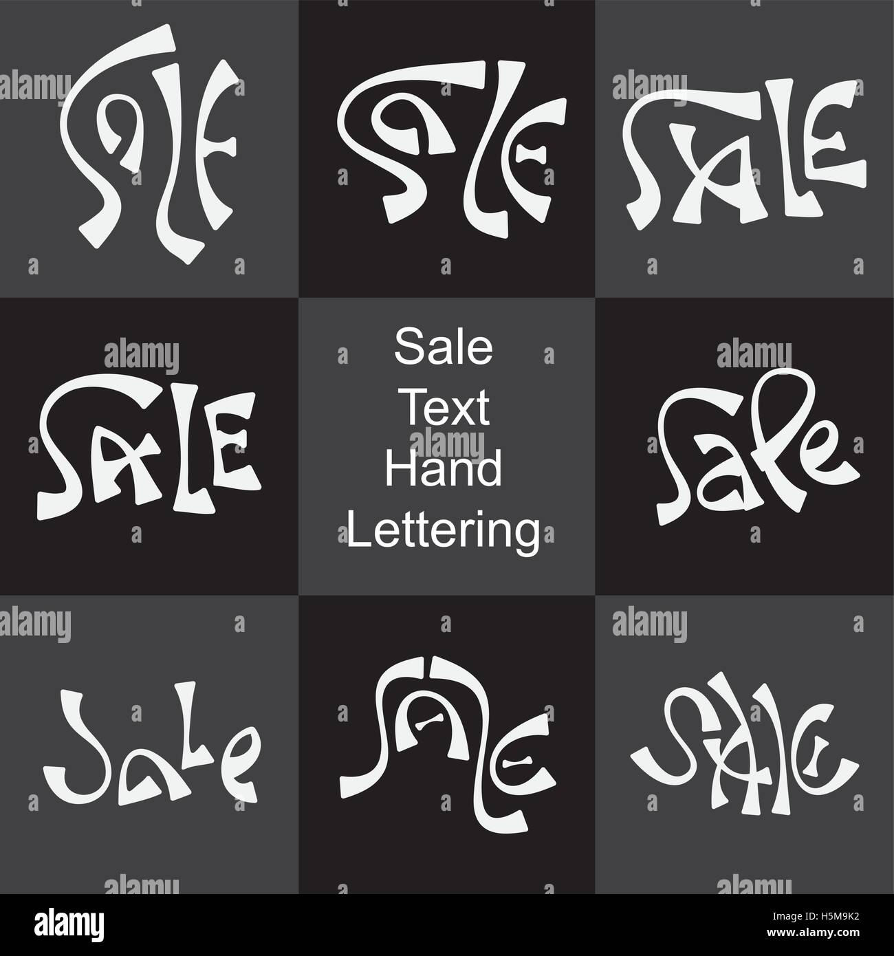 Text Verkauf Hand Schriftzug Set Rabatt Preis Promo Text für saisonale Clearance Werbung Vektor-illustration Stock Vektor