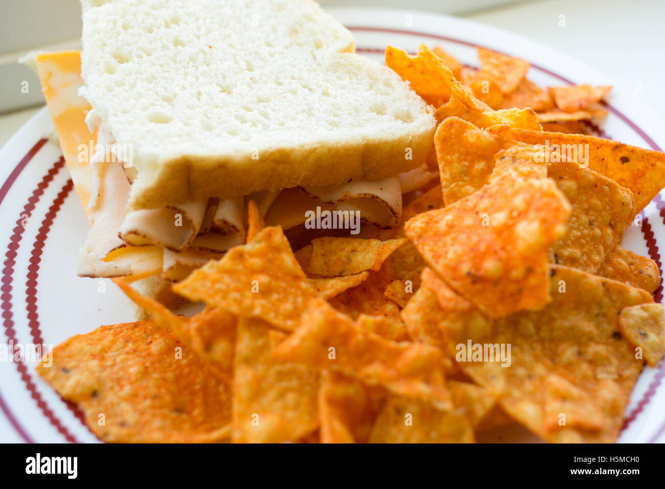 Sandwich und Pommes frites Stockfoto