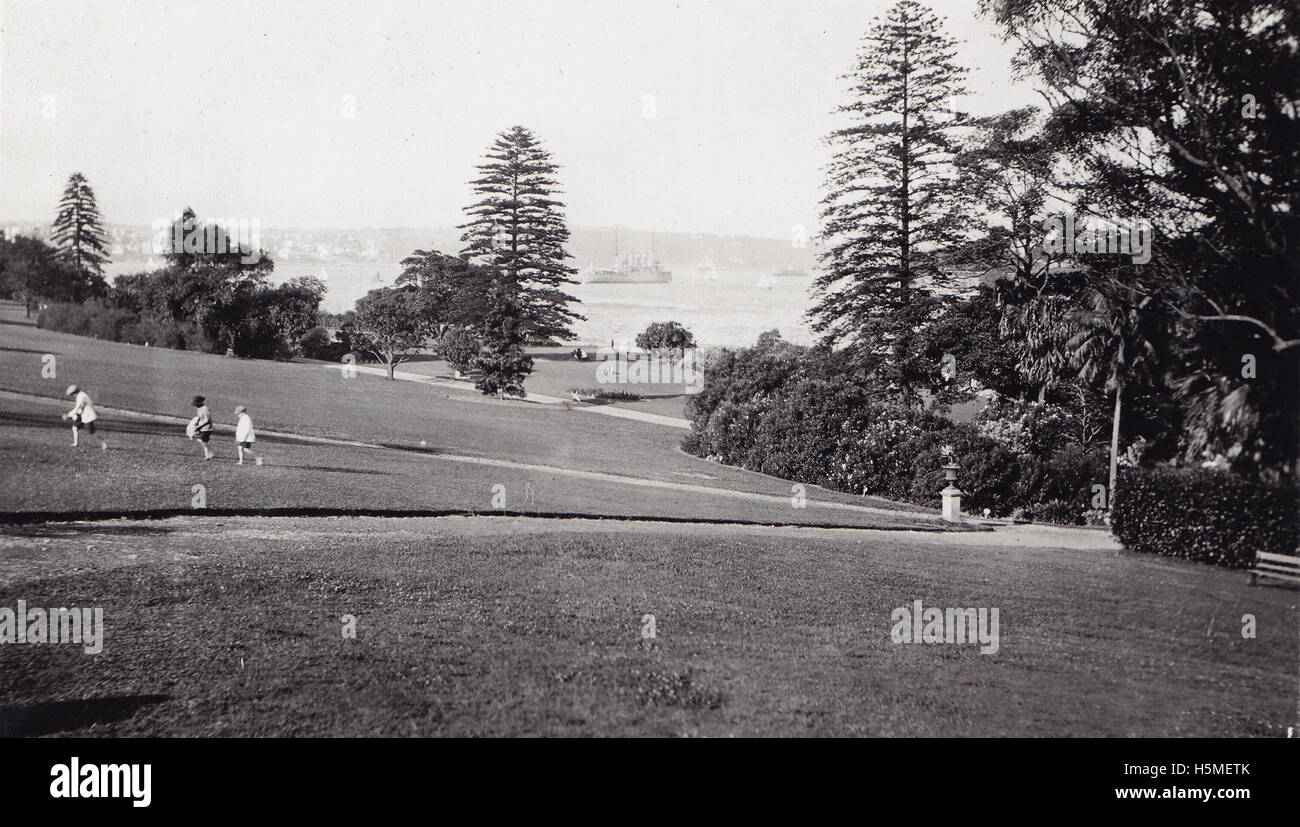 Der Sydney Botanic Garden in New South Wales ist eine historische Stätte, die für ihre umfangreiche Sammlung von Pflanzenarten und ihre Rolle in der australischen Botanik bekannt ist. Stockfoto