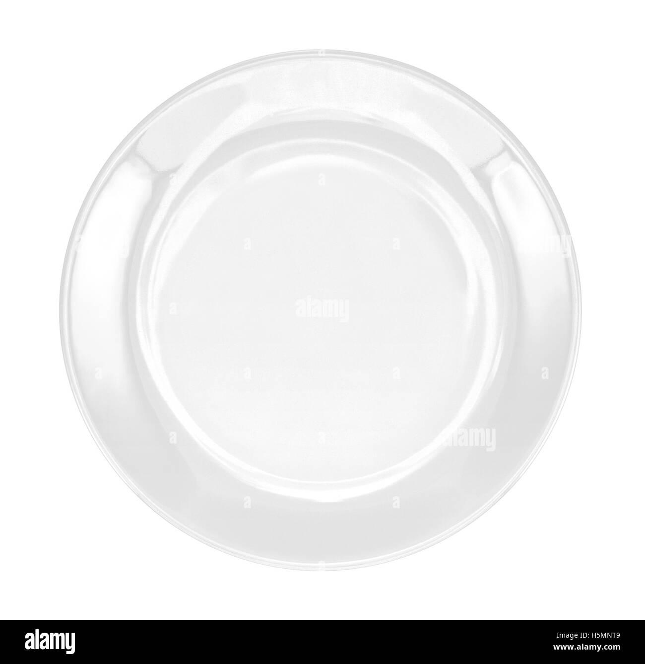 Weißen leeren Teller isoliert auf weißem Hintergrund Stockfoto