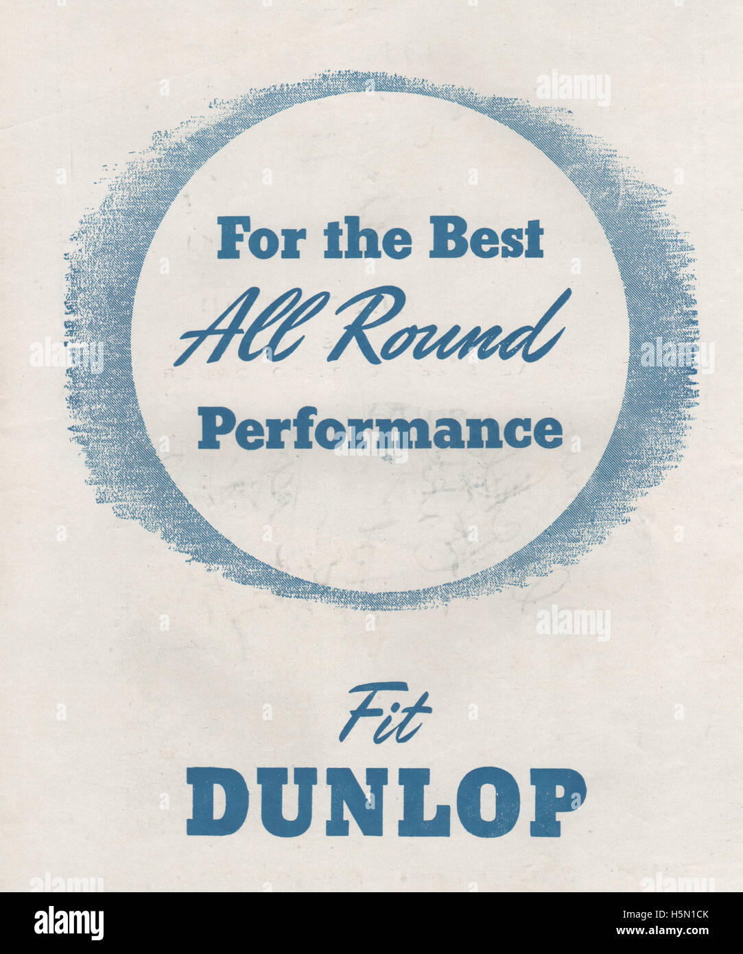 Vintage Dunlop Magazin Anzeige Mai 1946 vom. Stockfoto