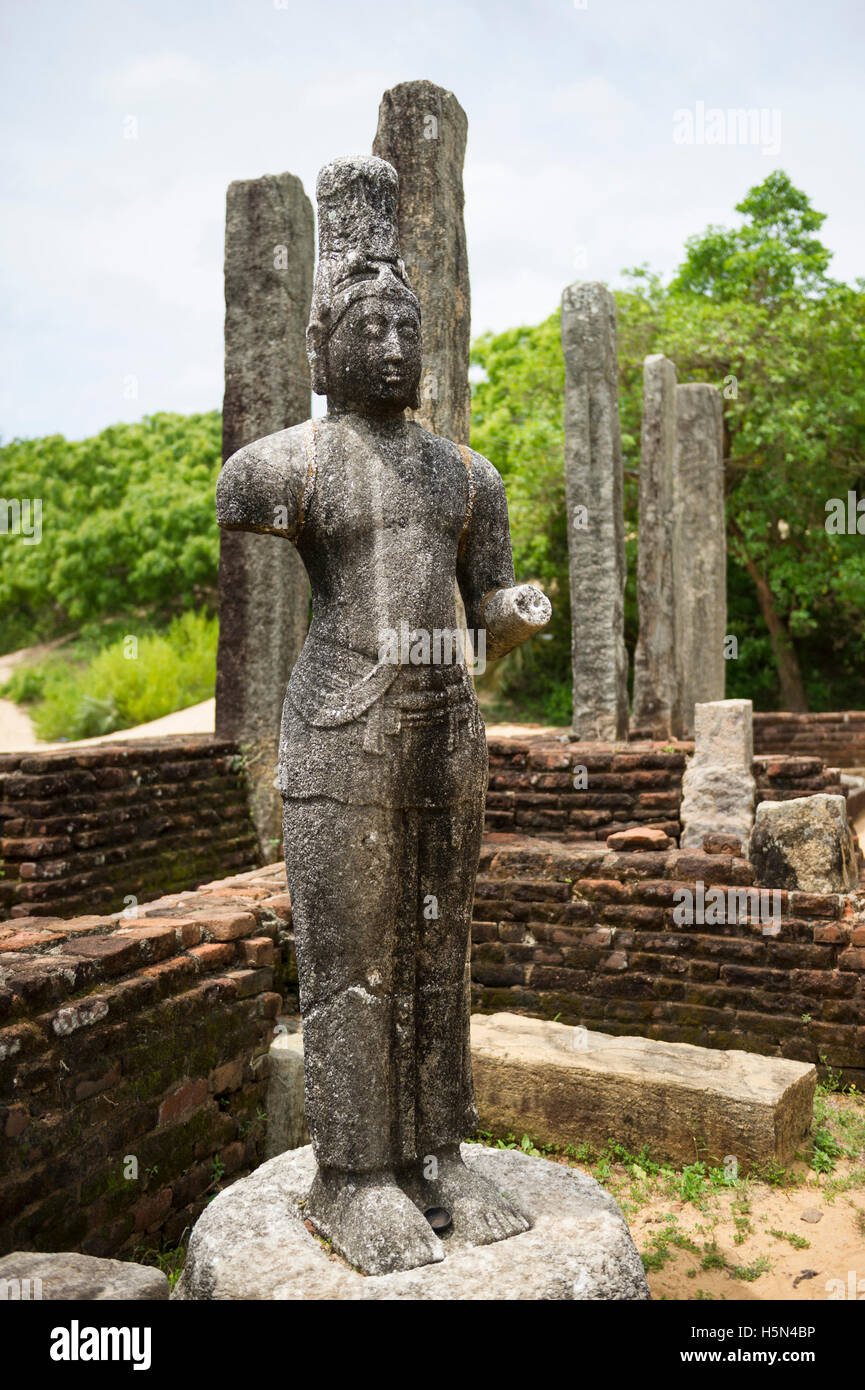Statue, Muhudu Maha Viharaya buddhistische Tempel, Pottuvil, Arugam Bay, Sri Lanka Stockfoto