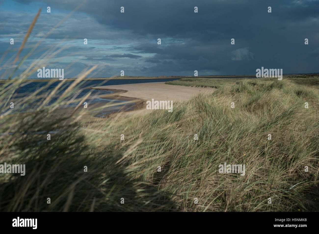 Brancaster Strand und Dünen, Norfolk, England. Stockfoto