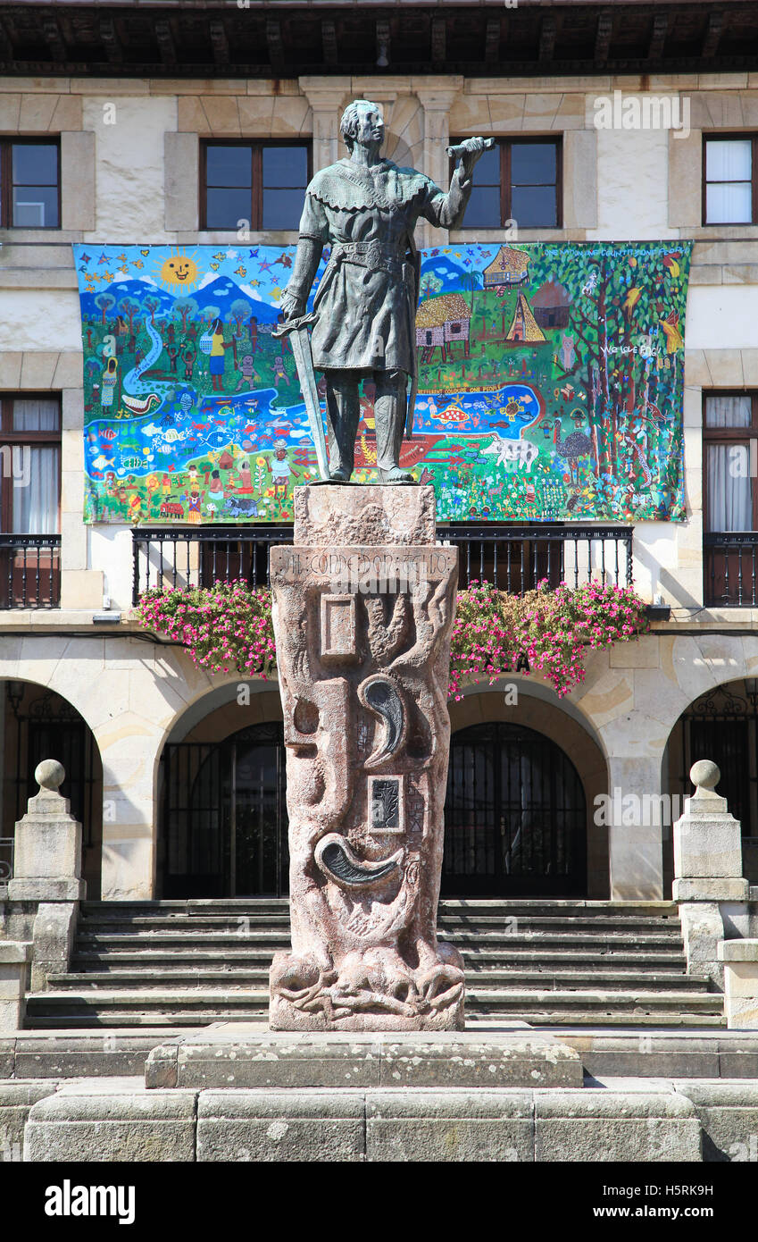 Don Tello Statue und Kultur Haus Guernica Gernika-Lumo Baskenland Spanien Stockfoto