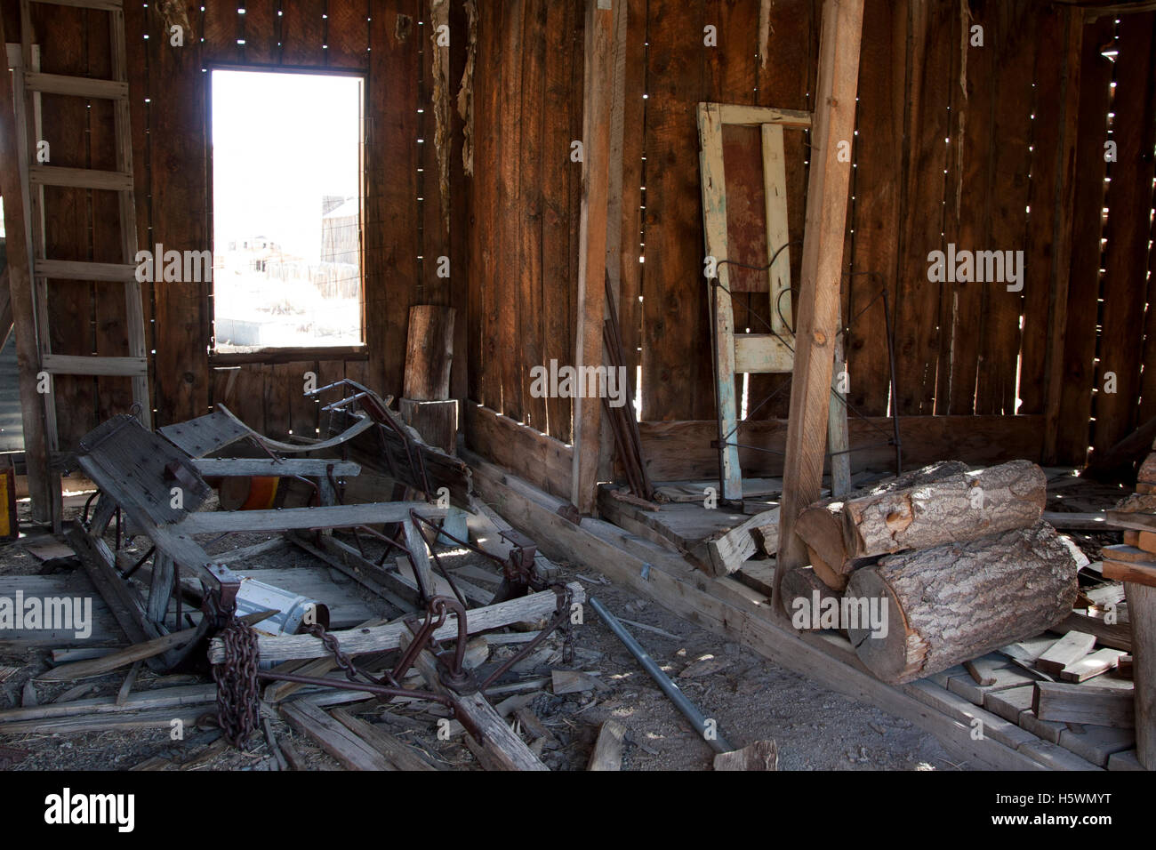 Bodie, Kalifornien, eine Geisterstadt, die einst eine boomende Bergbaustadt. Stockfoto