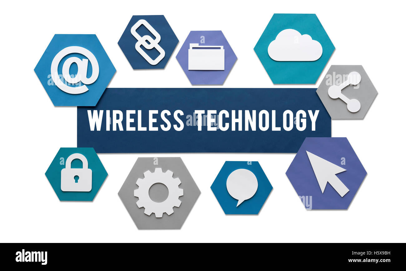 Wireless-Technologie verbinden Networking Konzept Stockfoto