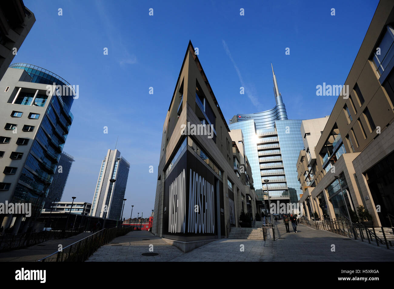 Der Eingang zum Bereich neue Porta Nuova vom Corso Como, Mailand, Italien Stockfoto