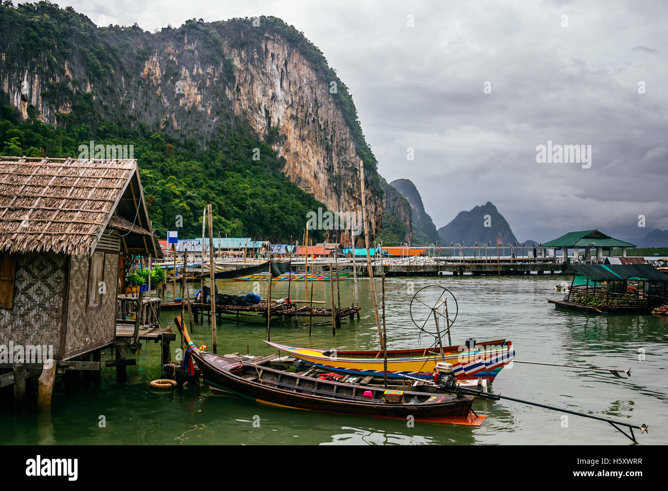 Die Koh Panyi muslimischen Fischerdorf in der Bucht von Pang Nga, Thailand Stockfoto